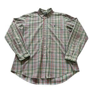 RALPH LAUREN Classic Plaid Button Down Shirt | L | Multicolor Madras | Preppy